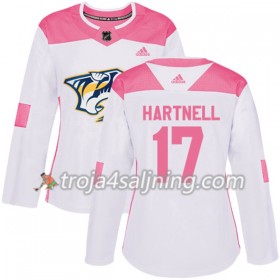 Nashville Predators tröja Scott Hartnell 17 Vit 2017-2018 Adidas Rosa Fashion Authentic - Dame NHL Tröjor